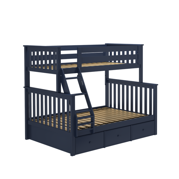 Jackpot Kids Kent Twin-over-Full Bunk Bed with Ladder