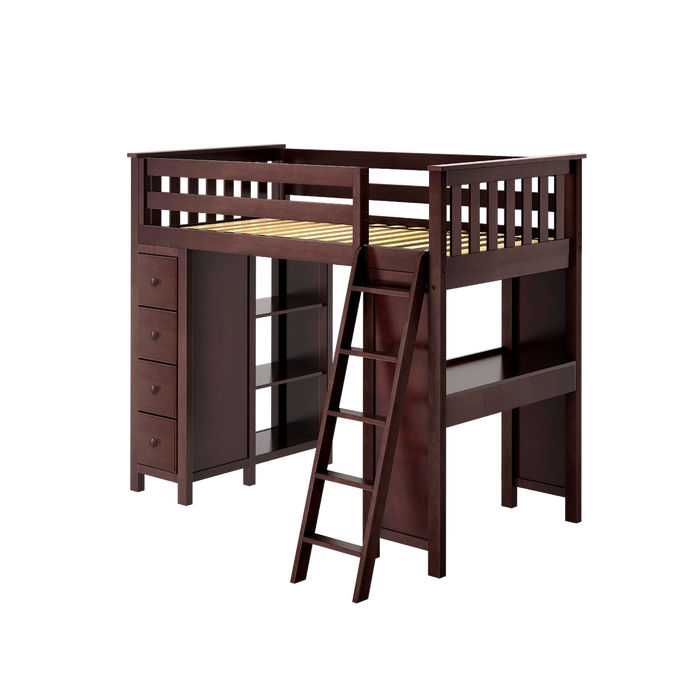 Jackpot Kids Kensington All-In-One Twin Loft Bed with Desk & Storage