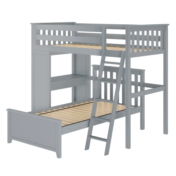 Jackpot Kids Canterbury 1 Twin All-in-One Ladder Loft Bed with Twin Bed & Desk
