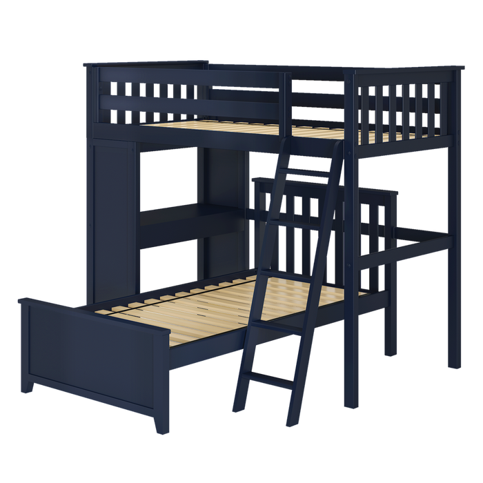 Jackpot Kids Canterbury 1 Twin All-in-One Ladder Loft Bed with Twin Bed & Desk