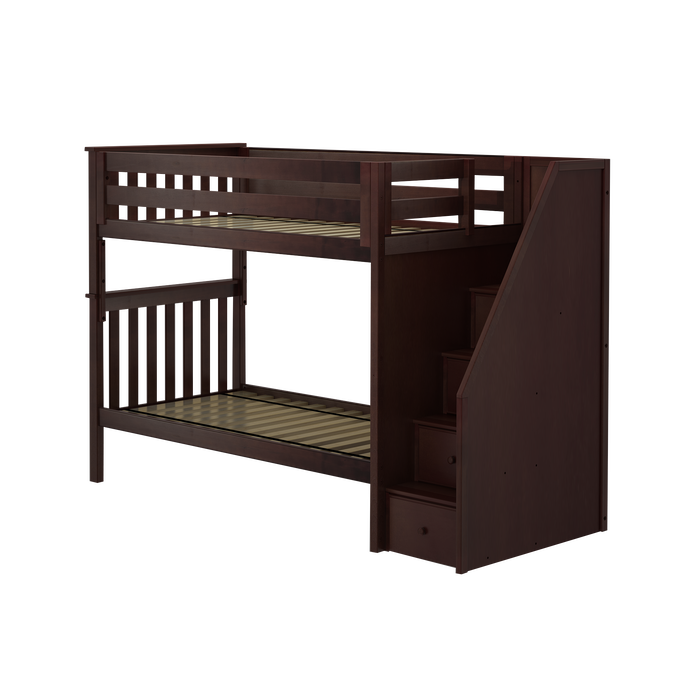 Jackpot Kids Sunderland Twin Staircase Bunk Bed with Built-In Storage Drawers