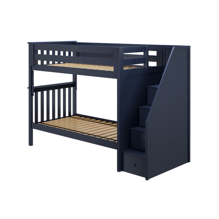 Jackpot Kids Sunderland Twin Staircase Bunk Bed with Built-In Storage Drawers