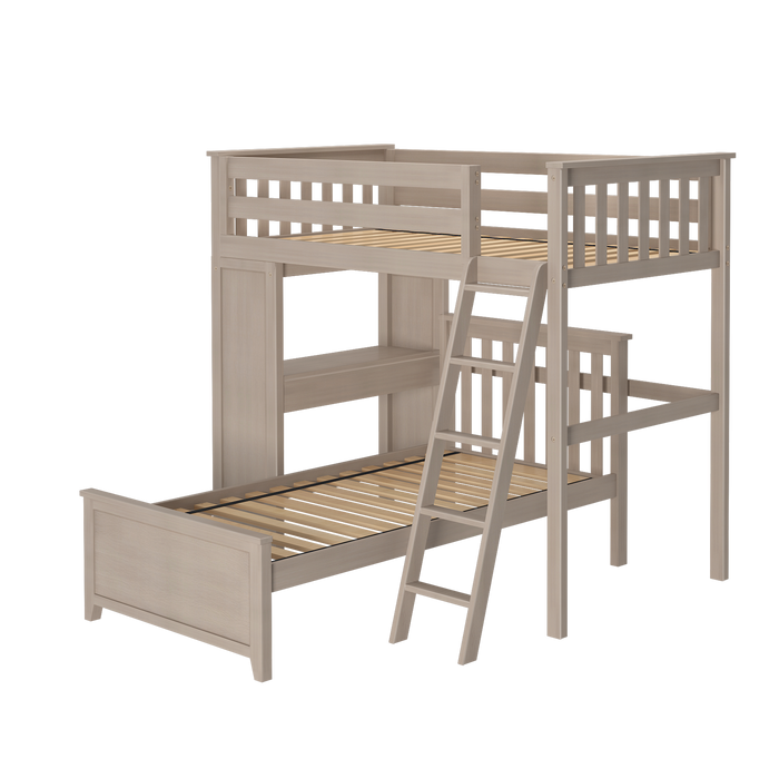 Jackpot Kids Canterbury 1 Twin All-in-One Ladder Loft Bed with Twin Bed & Desk