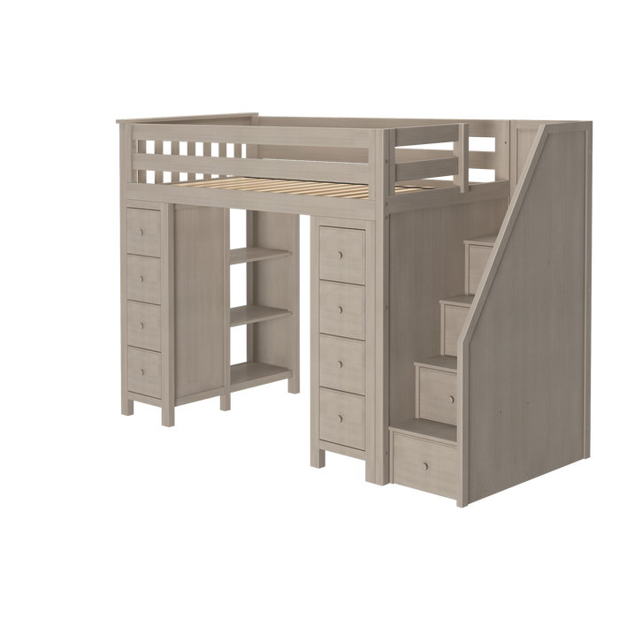 Jackpot Kids Chester All-In-One Twin Loft Bed with Double Storage Towers