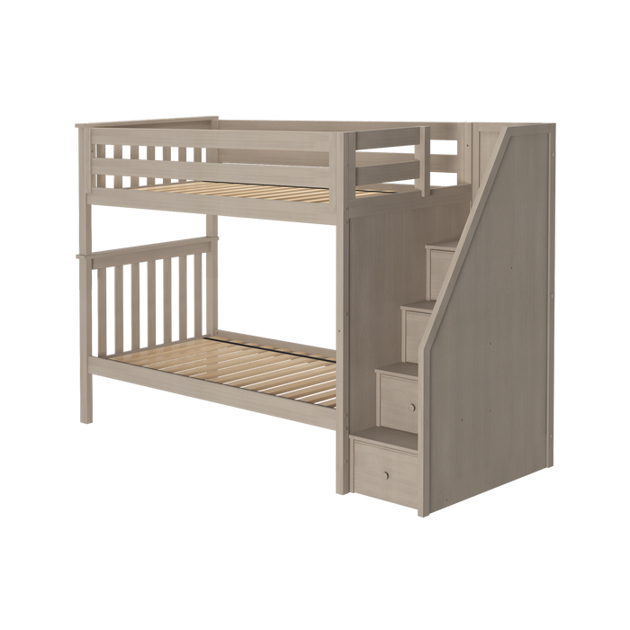 Jackpot Kids Sunderland Twin Staircase Bunk Bed with Built-In Storage Drawers