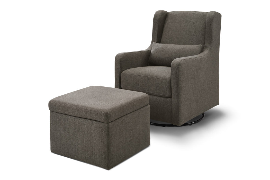 Davinci Adrian Swivel Glider with Storage Ottoman