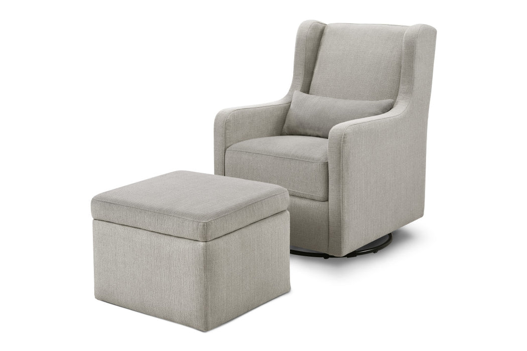 Davinci Adrian Swivel Glider with Storage Ottoman