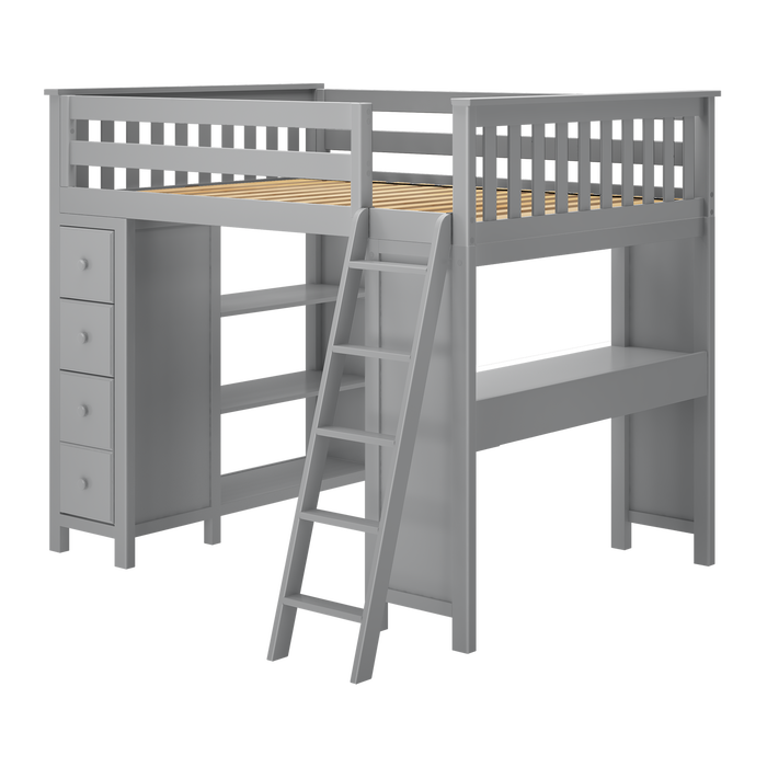 Jackpot Kids Mayfair All-In-One Full Loft Bed with Desk & Storage