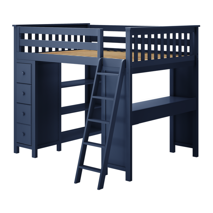 Jackpot Kids Mayfair All-In-One Full Loft Bed with Desk & Storage