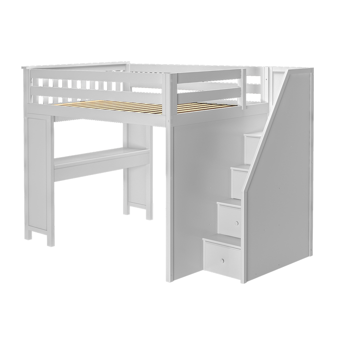 Jackpot Kids Fulham All-In-One Full Loft Bed with Staircase & Desk
