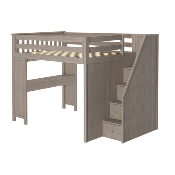 Jackpot Kids Fulham All-In-One Full Loft Bed with Staircase & Desk