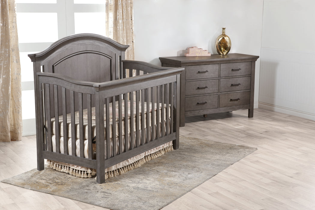 Pali Como Arch Top 2 Piece Nursery Set - Forever Crib + Double Dresser