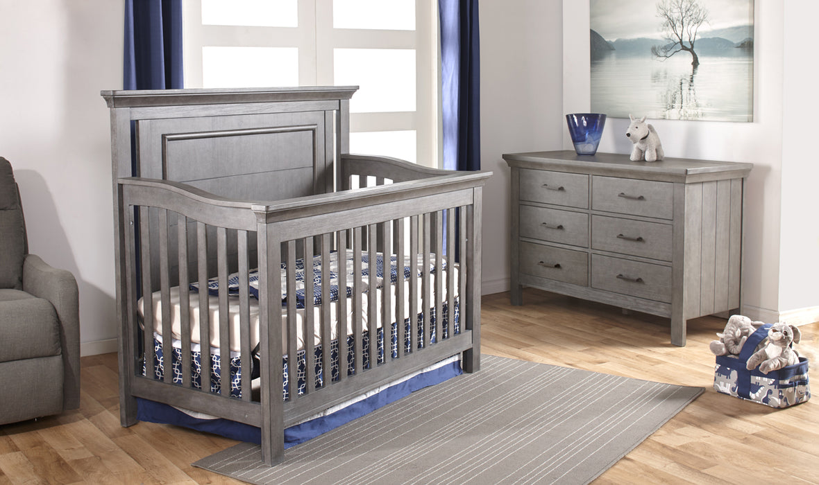 Pali Como Flat Top 2 Piece Nursery Set - Forever Crib + Double Dresser