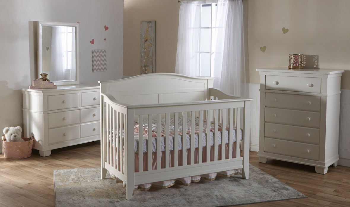 Pali Napoli Arch Top 3 Piece Nursery Set - Forever Crib + Double Dresser + Chest