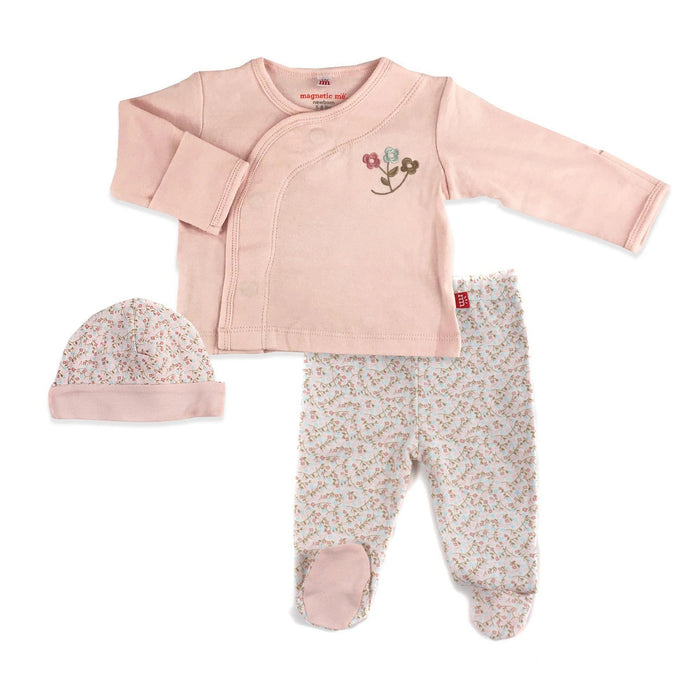 Magnetic Me Bedford Floral Organic Cotton Magnetic 3 Pc Kimono Set