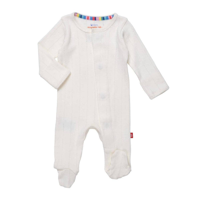 Magnetic Me Love Lines Tofu Organic Cotton Pointelle Magnetic Footie