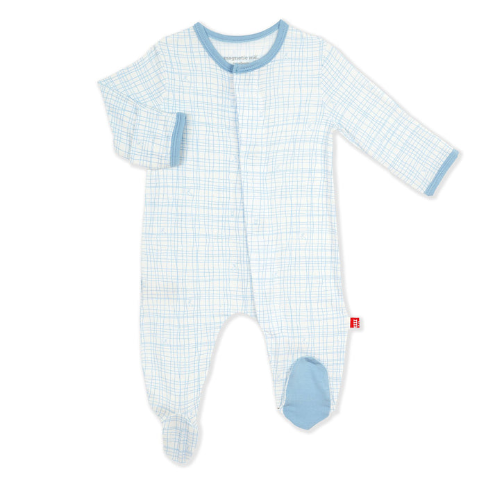 Magnetic Me Greenwich Plaid Modal Magnetic Footie