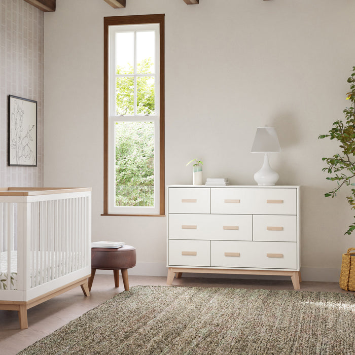 Babyletto Scoot 2 Piece Nursery Set - 3-N-1 Convertible Crib + 6 Drawer Dresser