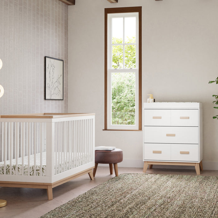 Babyletto Scoot 2 Piece Nursery Set - 3-N-1 Convertible Crib + 3 Drawer Dresser