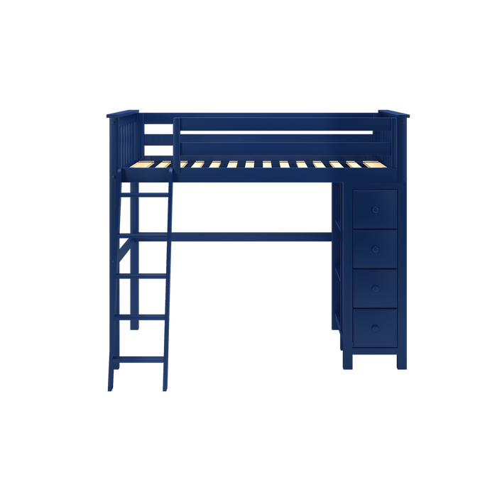 Jackpot Kids Edinburgh Twin All-in-One Ladder Loft Bed with Storage Tower