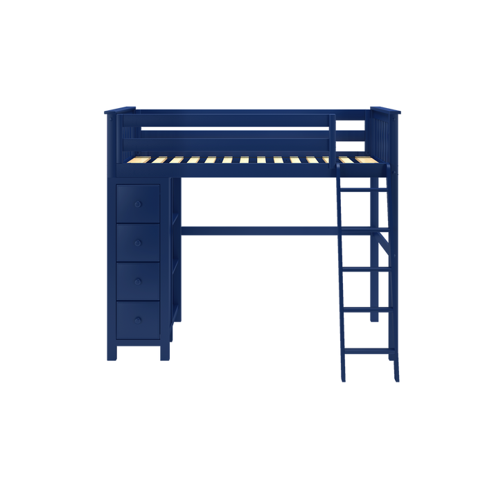 Jackpot Kids Edinburgh Twin All-in-One Ladder Loft Bed with Storage Tower