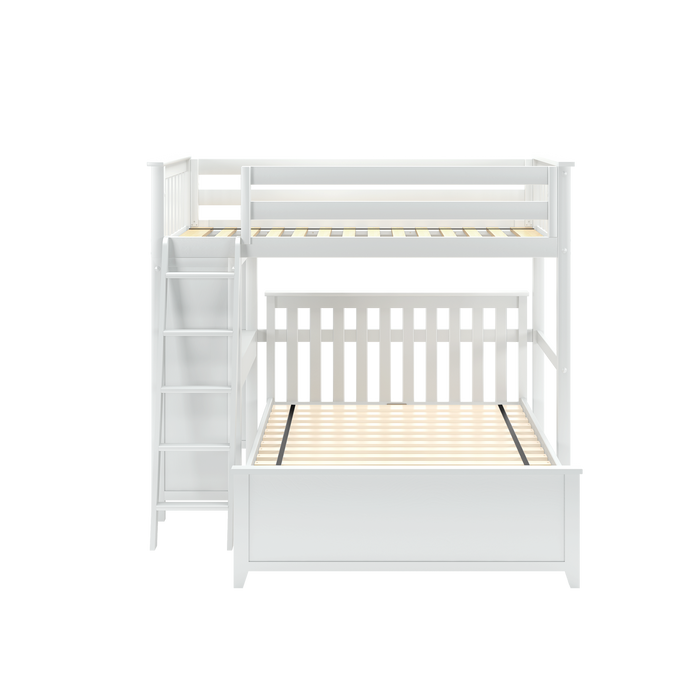 Jackpot Kids Canterbury 2 Twin All-in-One Ladder Loft Bed with Full Bed & Desk