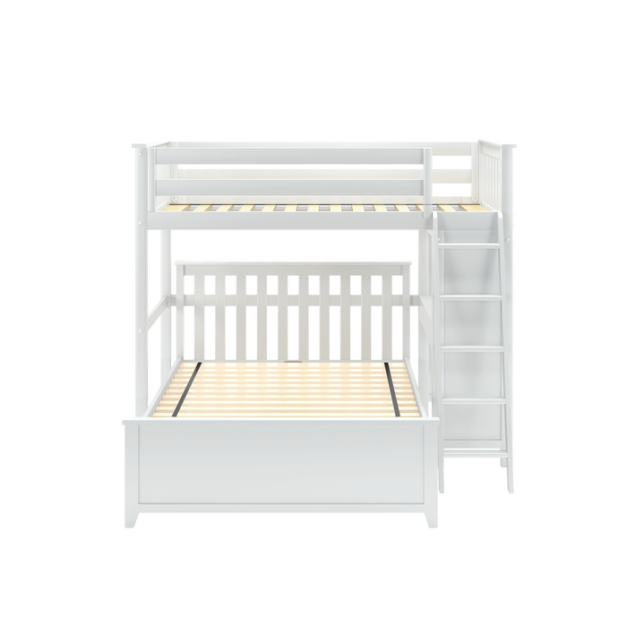 Jackpot Kids Canterbury 2 Twin All-in-One Ladder Loft Bed with Full Bed & Desk