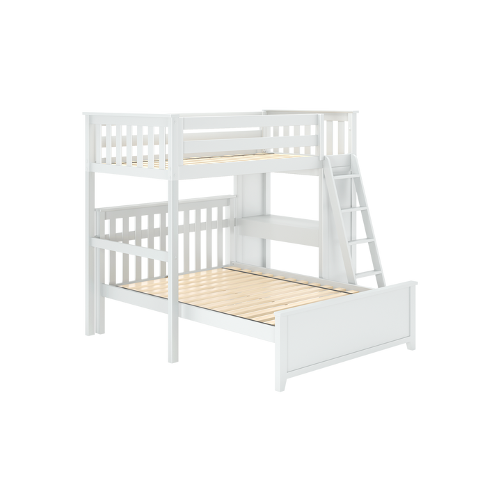 Jackpot Kids Canterbury 2 Twin All-in-One Ladder Loft Bed with Full Bed & Desk