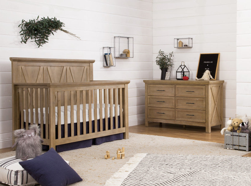 Monogram by Namesake Emory 2 Piece Nursery Set - Convertible Crib + Double Dresser