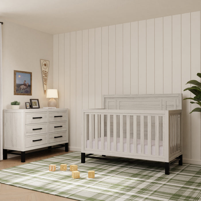 Monogram by Namesake Newbern 2 Piece Nursery Set - Convertible Crib + Double Dresser