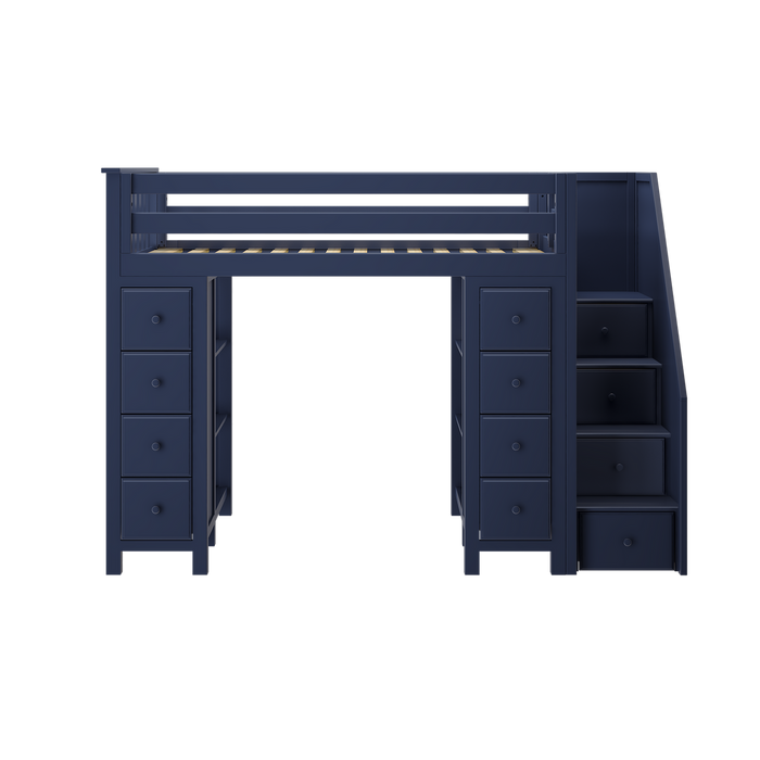 Jackpot Kids Chester All-In-One Twin Loft Bed with Double Storage Towers