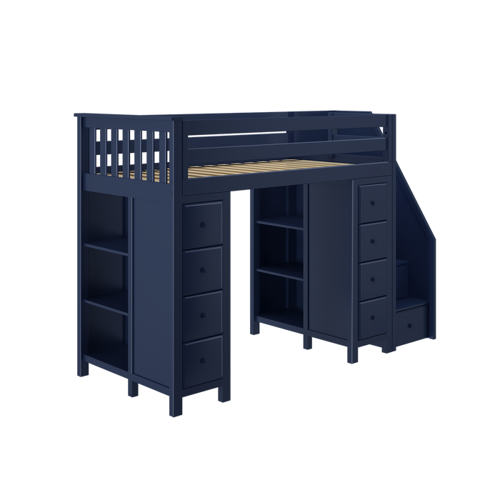 Jackpot Kids Chester All-In-One Twin Loft Bed with Double Storage Towers