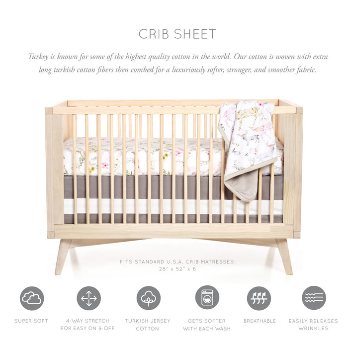 Oilo Fawn Jersey Crib Sheet