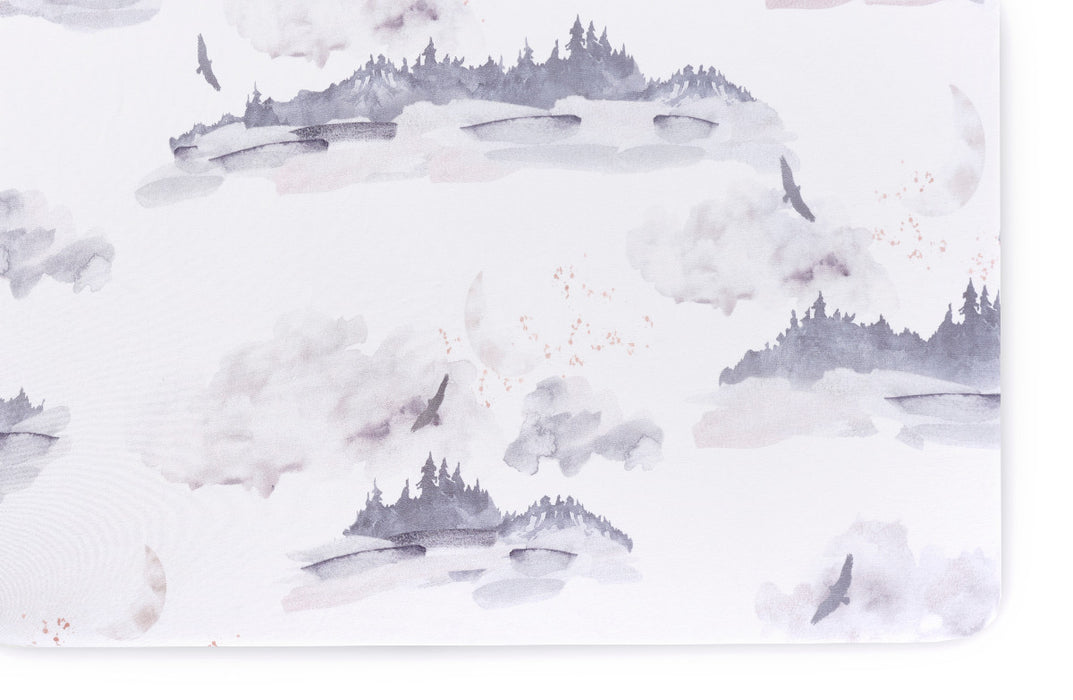 Oilo Misty Mountain Jersey Crib Sheet