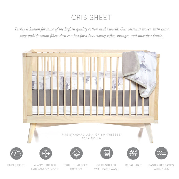 Oilo Misty Mountain Jersey Crib Sheet