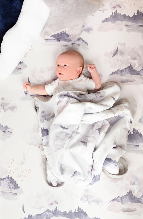 Oilo Misty Mountain Jersey Crib Sheet