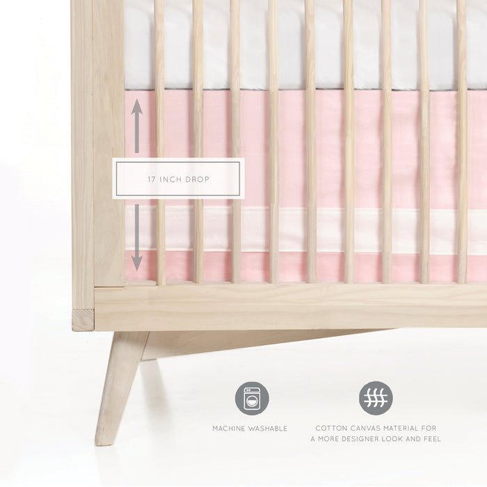 Oilo Woven Cotton Band Crib Skirt, Blush