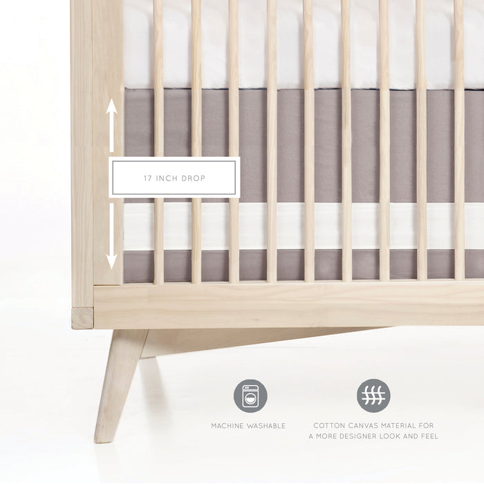 Oilo Woven Cotton Band Crib Skirt, Dove