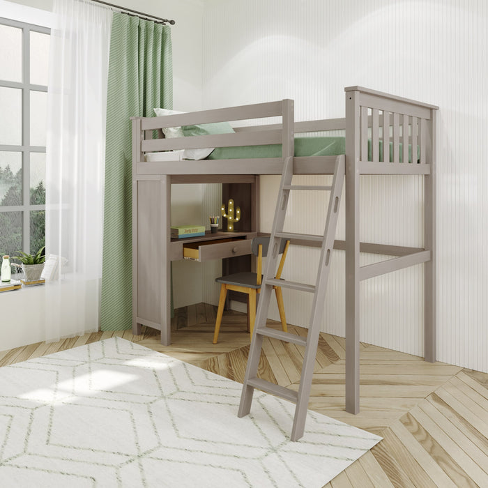 Jackpot Kids Canterbury Twin All-in-One Ladder Loft Bed with Desk