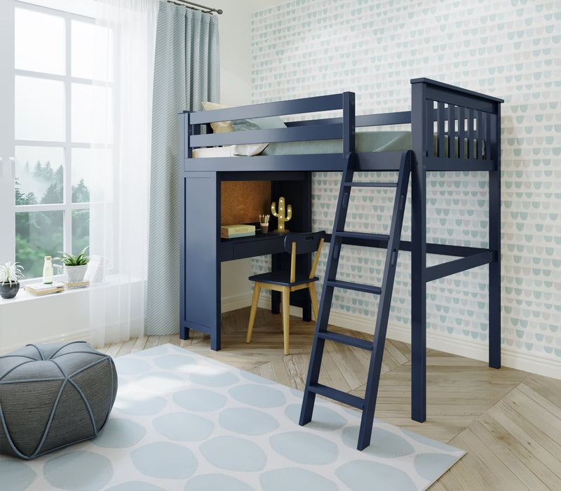 Jackpot Kids Canterbury Twin All-in-One Ladder Loft Bed with Desk