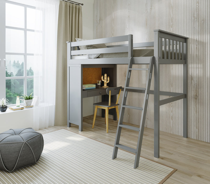 Jackpot Kids Canterbury Twin All-in-One Ladder Loft Bed with Desk