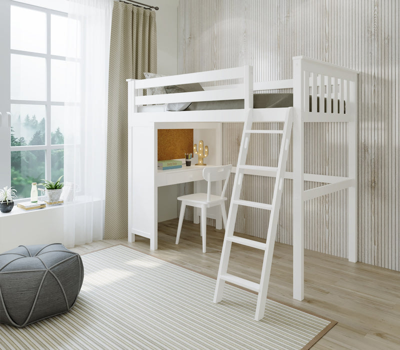 Jackpot Kids Canterbury Twin All-in-One Ladder Loft Bed with Desk
