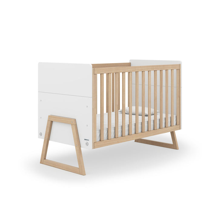 dadada Domino 2-in-1 Convertible Crib, White/Natural