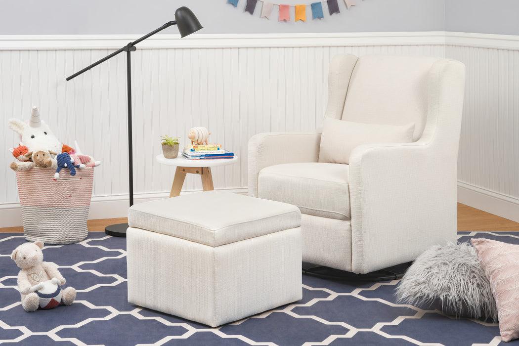 Davinci Adrian Swivel Glider with Storage Ottoman