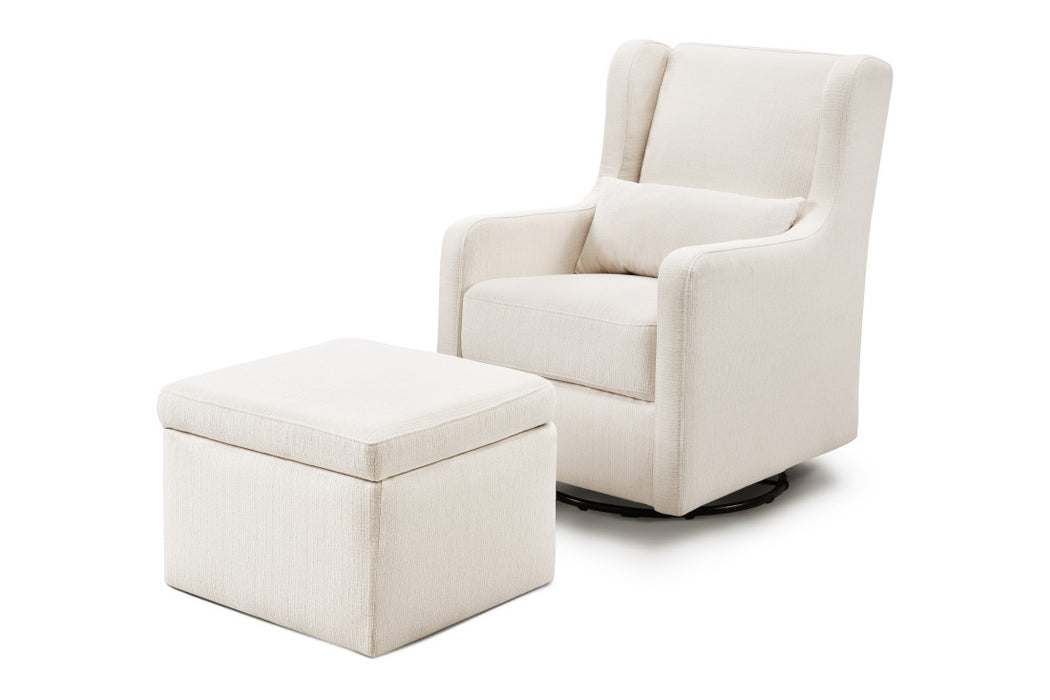 Davinci Adrian Swivel Glider with Storage Ottoman