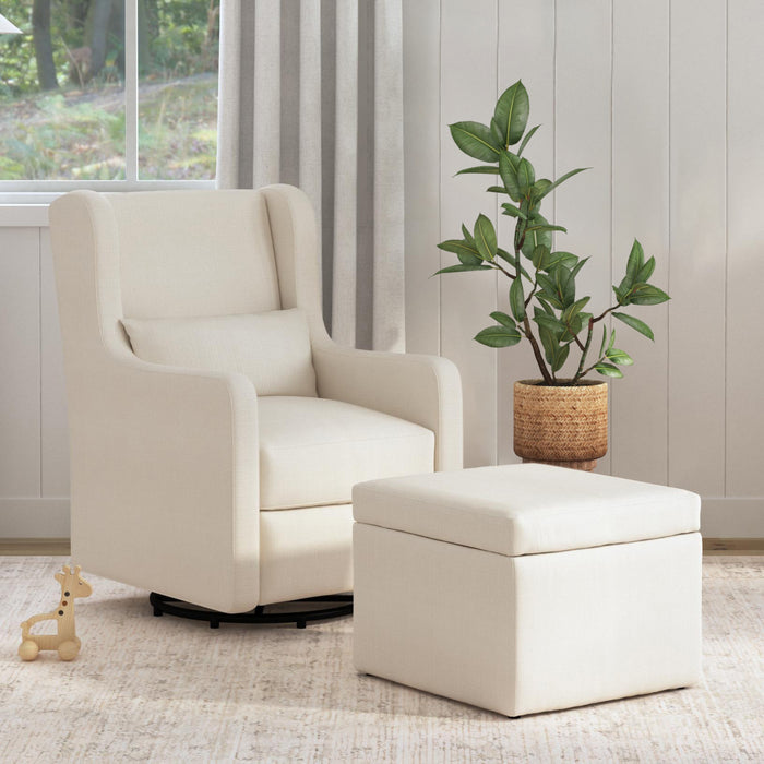 Davinci Adrian Swivel Glider with Storage Ottoman