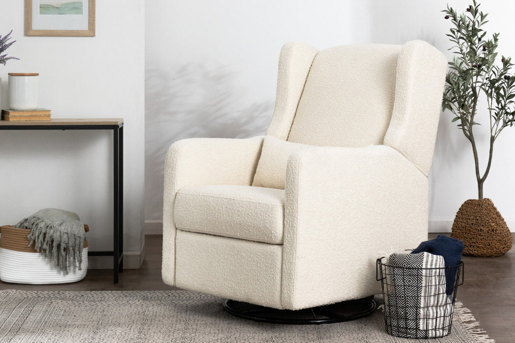Davinci Arlo Recliner and Swivel Glider in Ivory Boucle