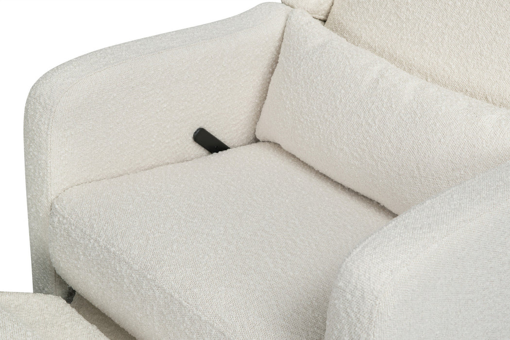 Davinci Arlo Recliner and Swivel Glider in Ivory Boucle