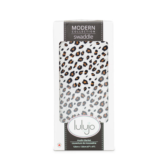 Lulujo Leopard Bamboo Swaddle Blanket