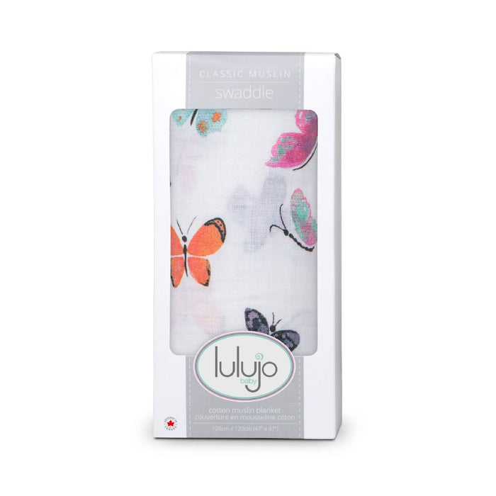 Lulujo Butterfly Cotton Swaddle Blanket